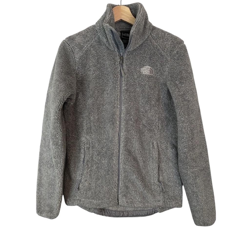 The North Face Fuzzy Osito Full Zip Jacket Women’s S Light Gray Plush NF00C782